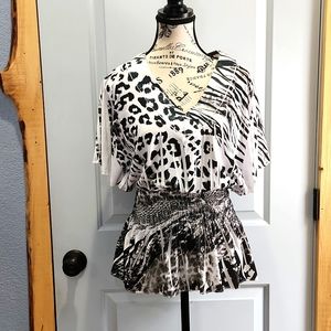 Design Works women's printed blouse